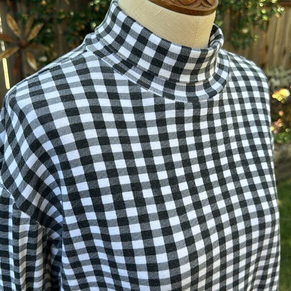 Vintage High Sierra Mock Turtleneck Black and White Top Women’s size Medium - Picture 2 of 8